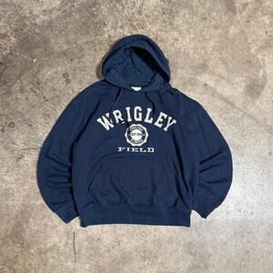 Navy Blue Wrigley Field Embroidered Logo Hoodie